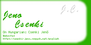 jeno csenki business card