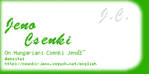 jeno csenki business card